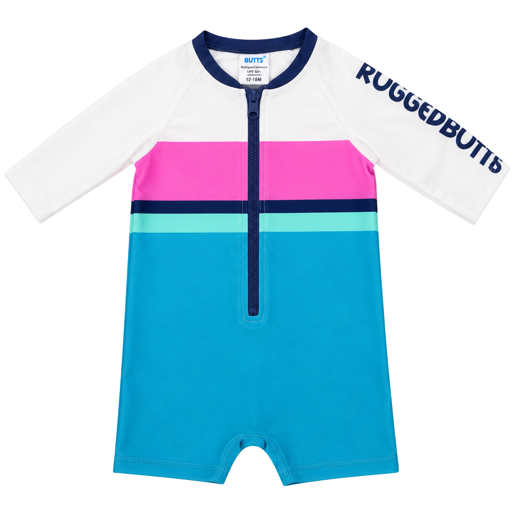 RuggedButts Long Sleeve Rash Guard Bodysuit Size 12-18M 1