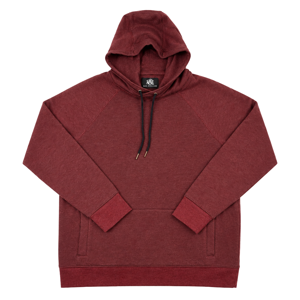 Rock & Republic Hoodie Burgundy Pullover Drawstring Sweatshirt Large 1