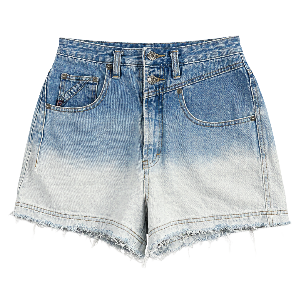 Vintage y2k Unionbay High Rise Denim Shorts Blue Ombre Distressed 1