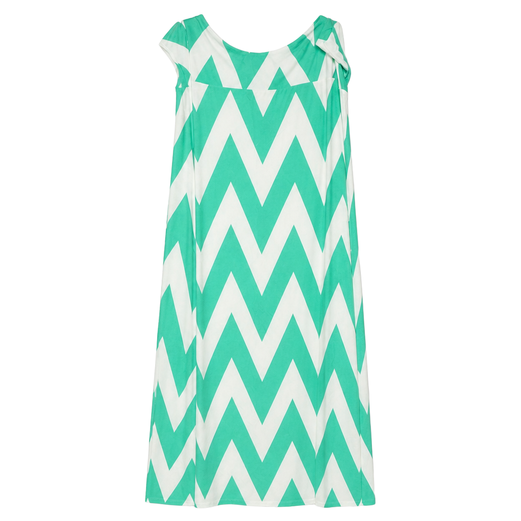 Moa Maxi Skirt Size 3XL Green White Chevron Stripe Long 1