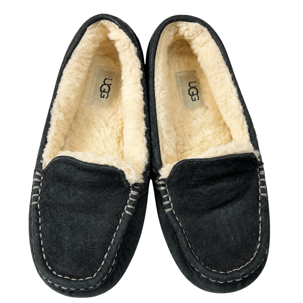 UGG Women's Ansley Suede Moccasin Slippers in Black 1