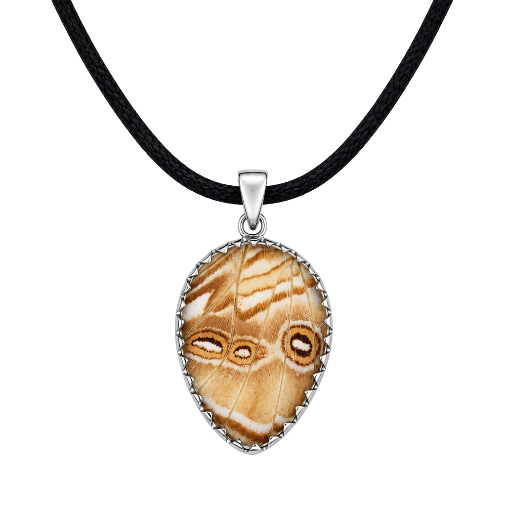Sterling Silver Real Moth Wing Pendant 1