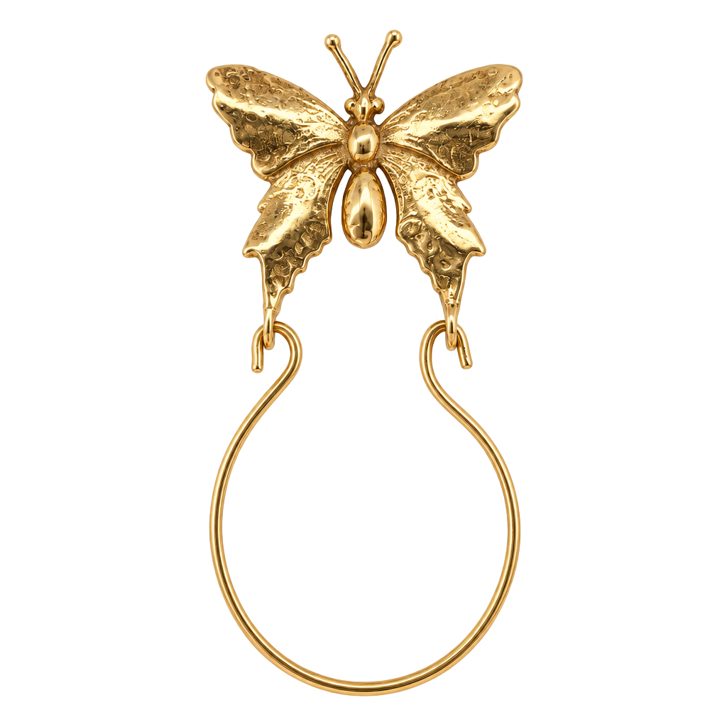 14k Yellow Gold Butterfly Charm Holder Pendant 1