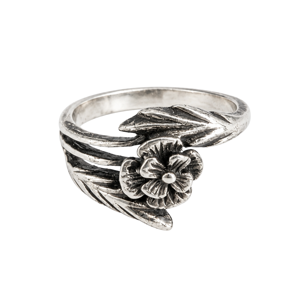 Vintage Sterling Silver Flower Ring 1