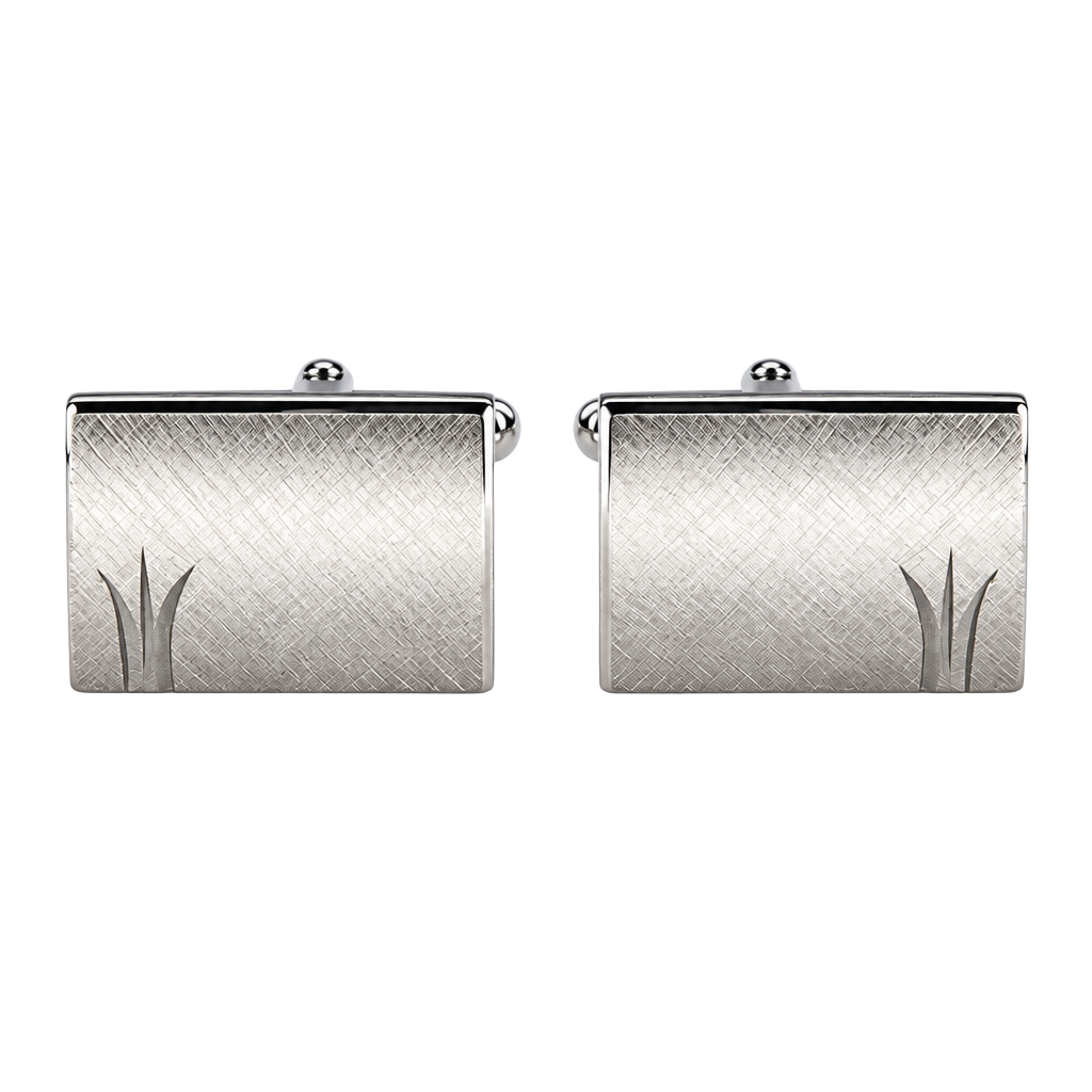 Vintage Anson Sterling Silver Cufflinks Blank No Monogram Brushed Rectangle... 1