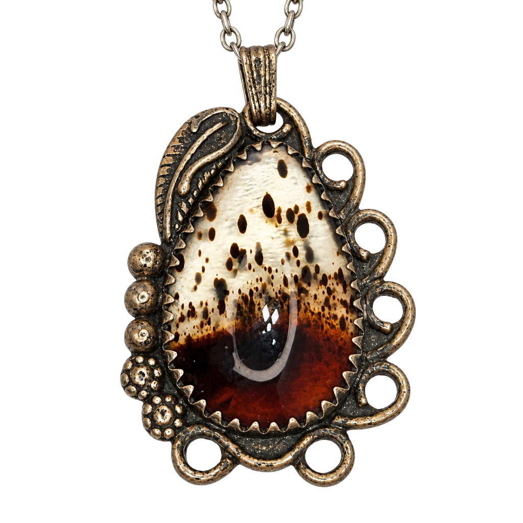 Native American Sterling Silver Agate Necklace 1