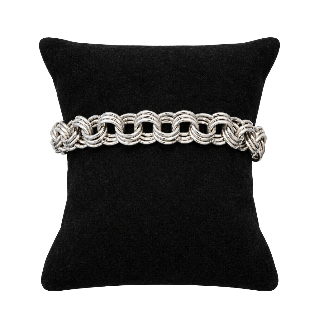 elco sterling silver bracelet With Safety Chain 8" 1