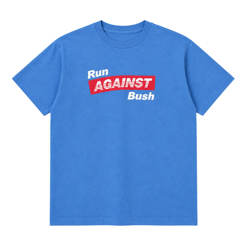 Alore Run Against Bush Kerry Edwards 2004 T-Shirt Size L Blue 1