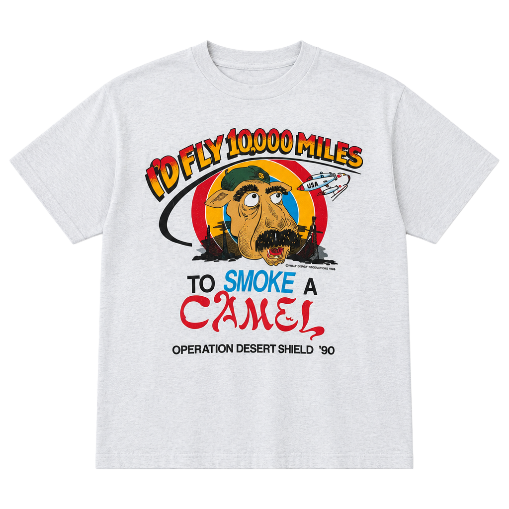 Vintage Camel Operation Desert Shield 1990 T-Shirt White 1