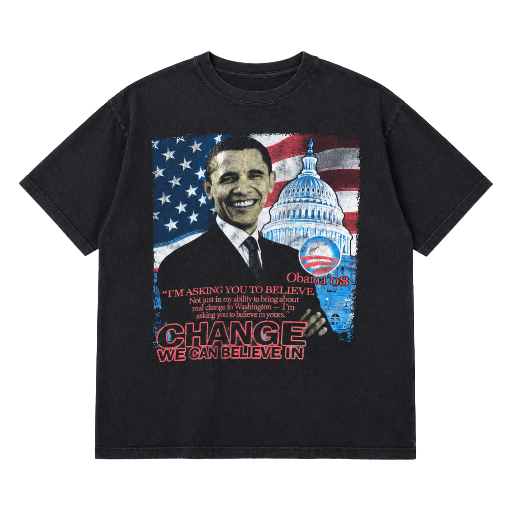 Atex Obama 08 T-Shirt Size XL Black Campaign Graphic Tee 1