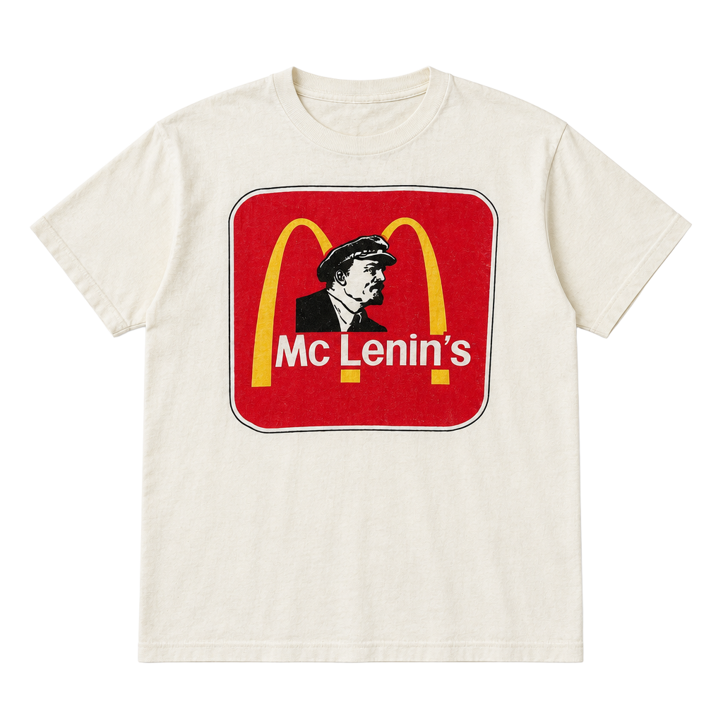 Vintage McLenin's Graphic T-Shirt Size L White Cotton Vintage USSR 1