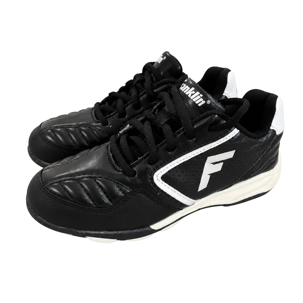 Baseball Cleats size 13Y Franklin boys kids cleats shoes black white 1