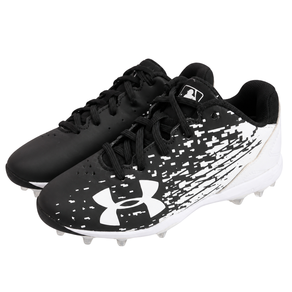 Under Armour Baseball Cleats size 12K black white 1