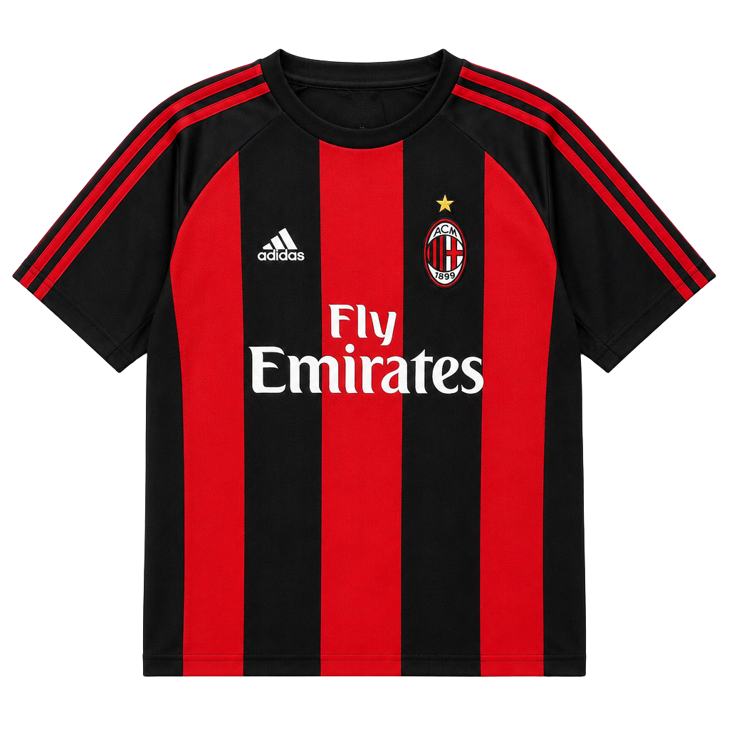 Adidas AC Milan 2010/2011 Home Jersey Size L Red Black Fly Emirates 1