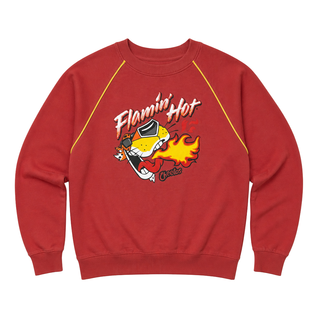 Cheetos Flamin' Hot Chester Cheetah Red Pullover Sweatshirt Size Large 1