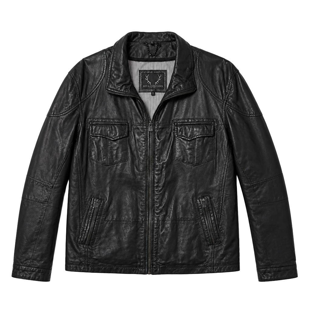 Bod & Christensen Men's Black Leather Jacket 1