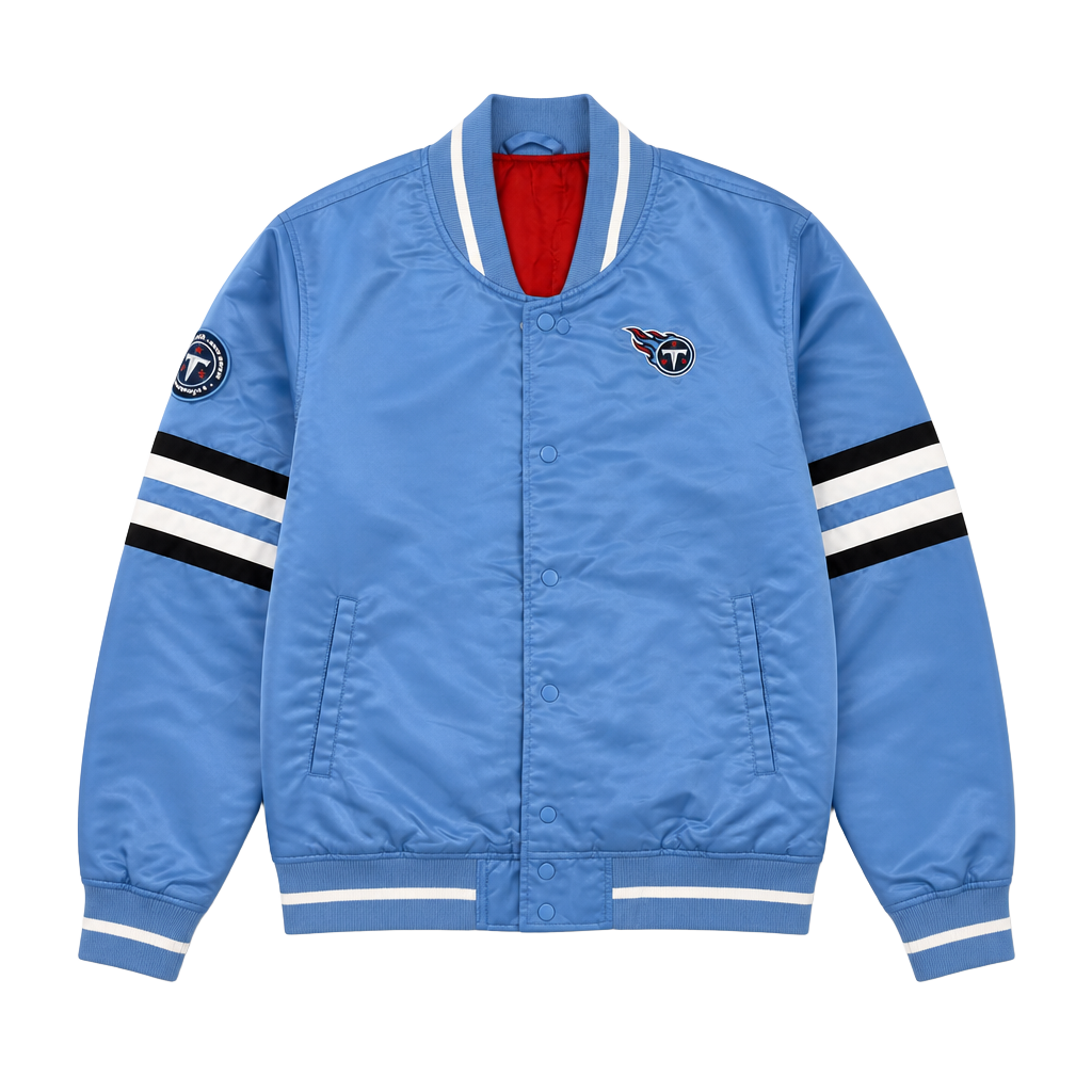 22nd Element Tennessee Titans Limited Edition Satin Varsity Jacket 1