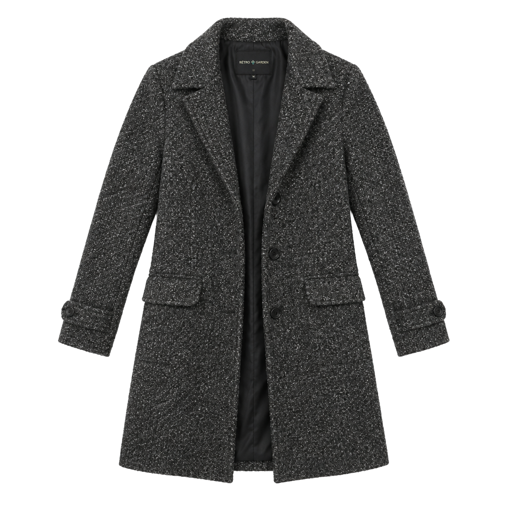 Poetry Clothing Wool Blend Tweed Coat Size S Gray 1