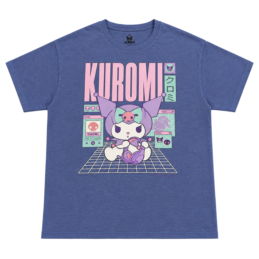 Sanrio Kuromi T Shirt Large Purple Ripple Junction Gamer Kawaii Anime GraphicTee 1