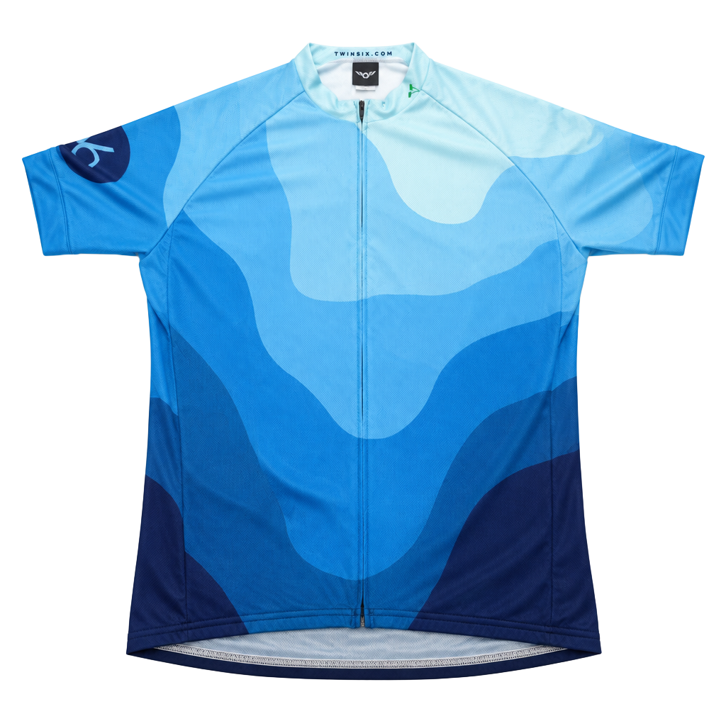 Twin Six Club Cycling Jersey Men's XL Blue Airies Micro Plus Full Zip Made USA 1