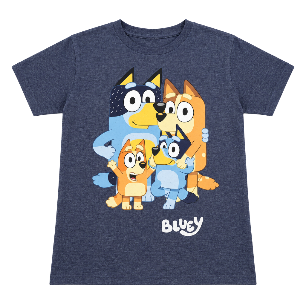 Bluey Graphic T-Shirt Heather Blue 1
