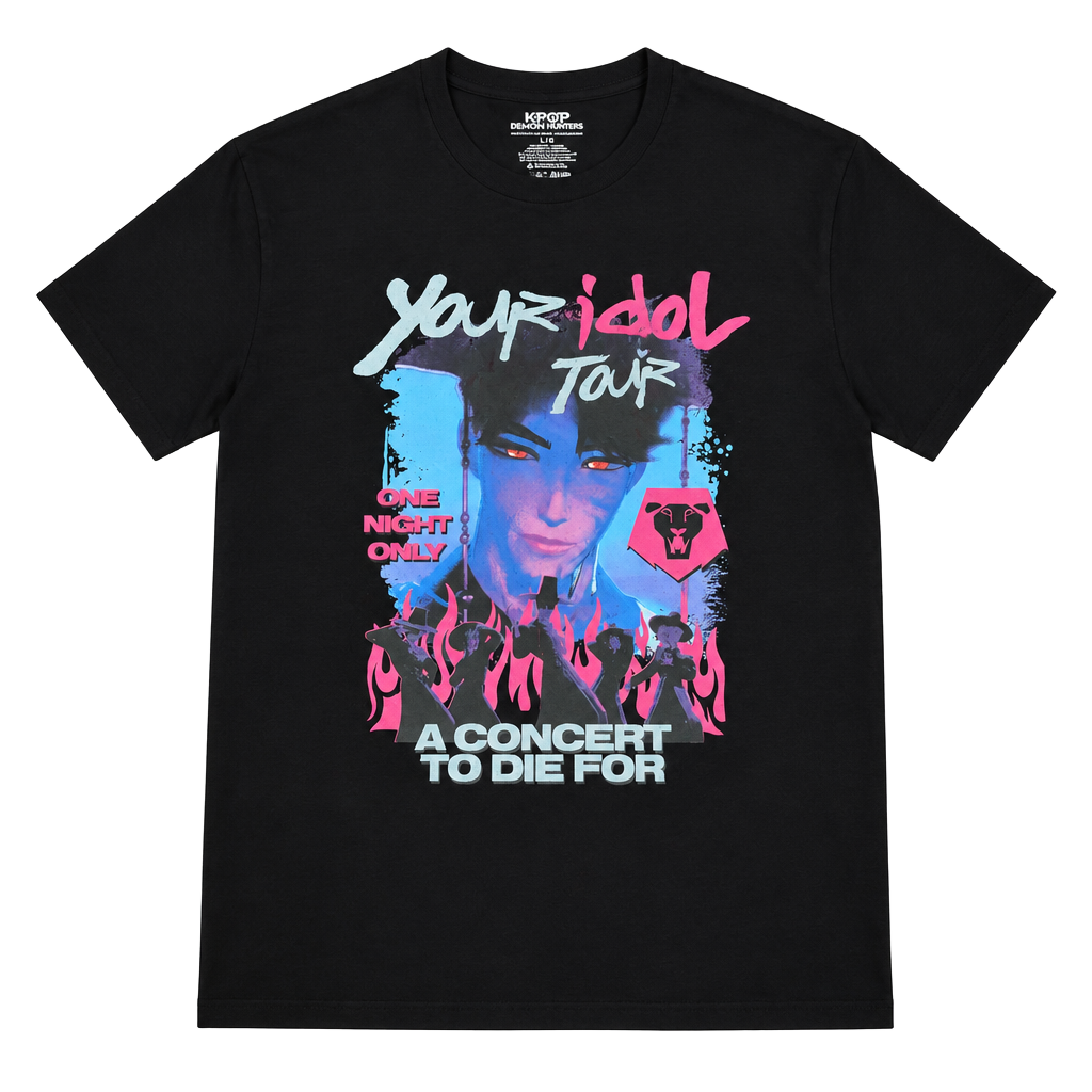 KPop Demon Hunters T-Shirt Size L Black Graphic 1