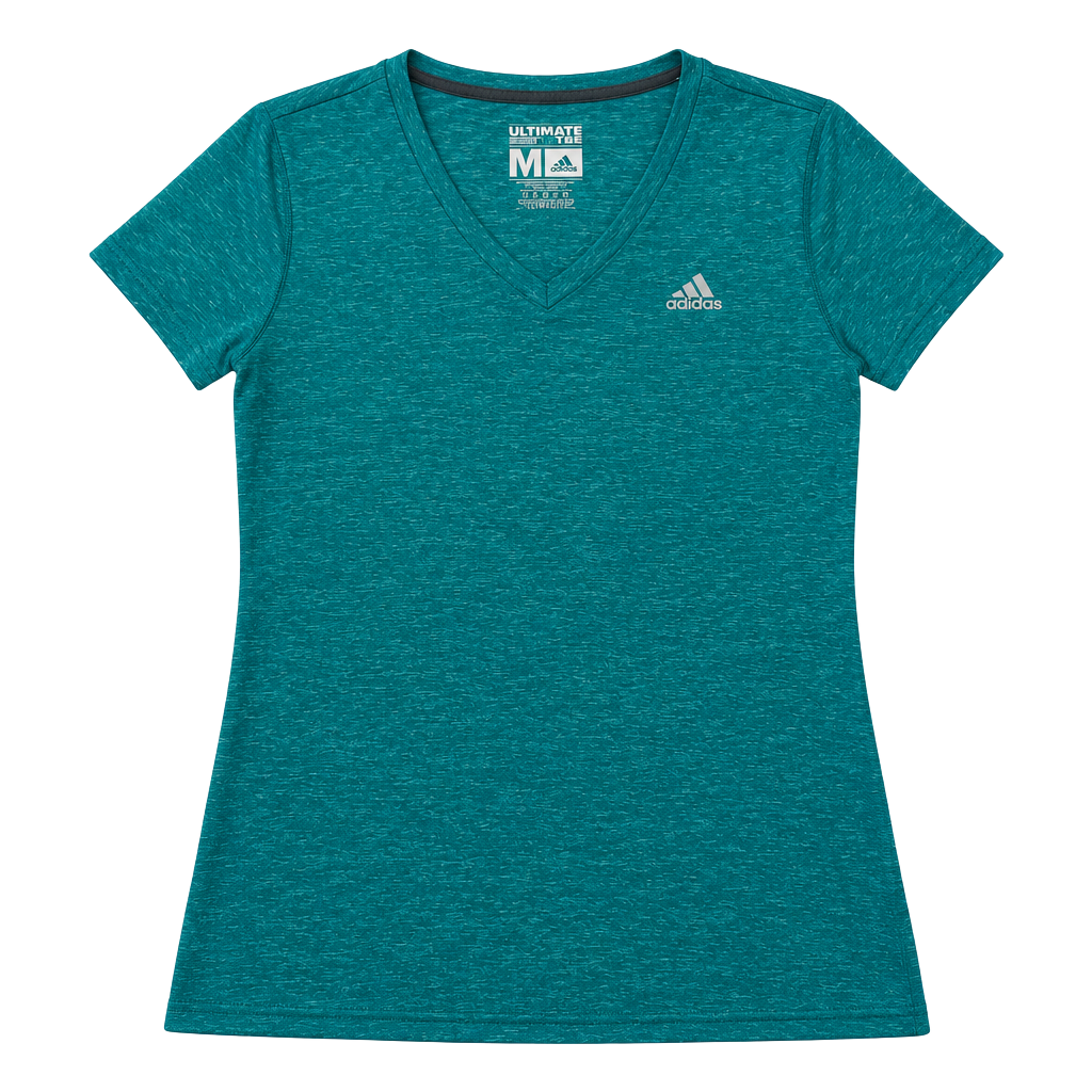 Adidas Ultimate Tee Size M Teal V-Neck Athletic Shirt 1