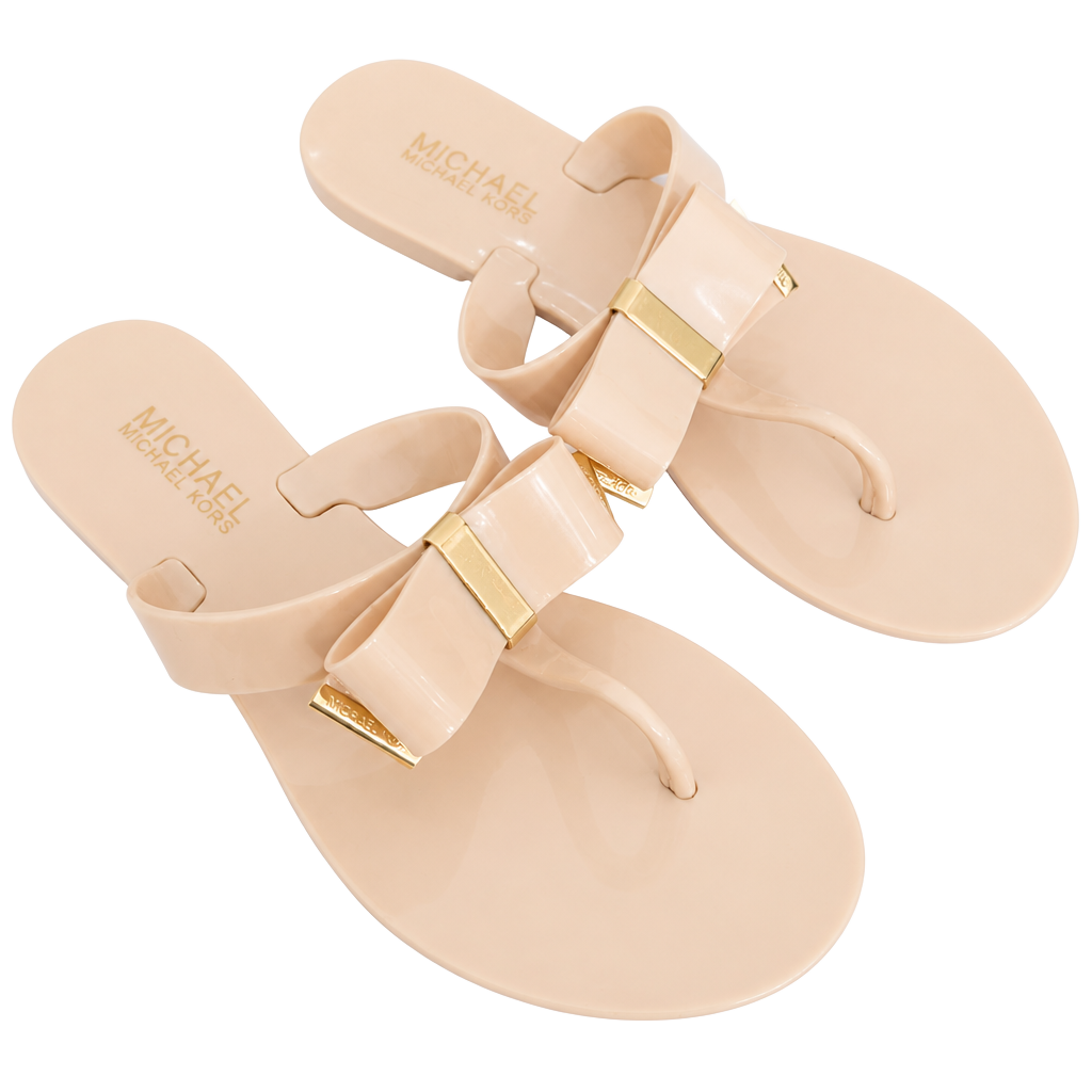 MICHAEL Michael Kors Kayden Jelly Bow Thong Sandals in Nude 1
