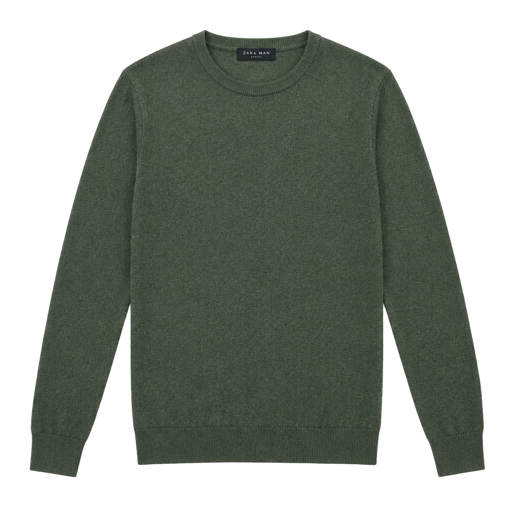 Saks Fifth Avenue Cashmere Crewneck Sweater Size M Olive 1