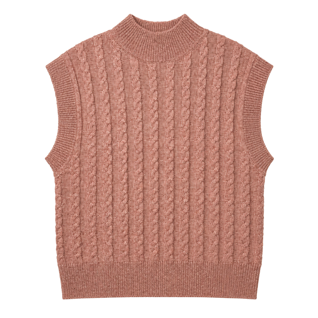 Cupcakes and Cashmere Cable Knit Sweater Vest Size S Pink 1