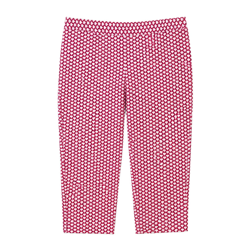 Talbots Chatham Red Scallop Print Twill Cropped Pants 6P 1