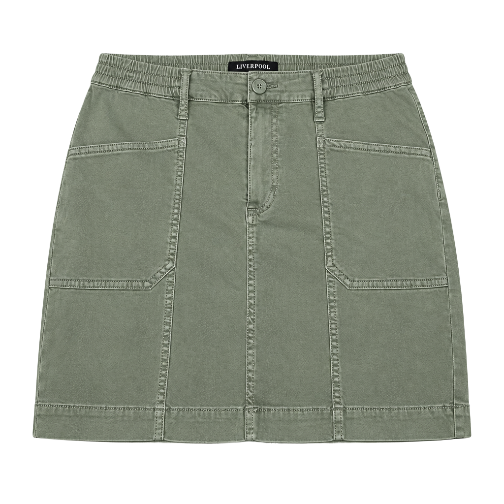 Liverpool Los Angeles Skirt Size 28/6 Green Utility (0034) 1