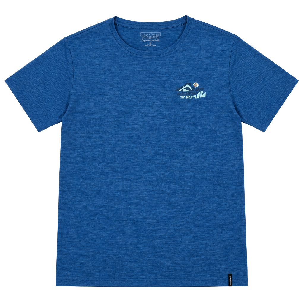 Patagonia Capilene Cool Daily Shirt Size M Trailcheck Aquatic Blue 1