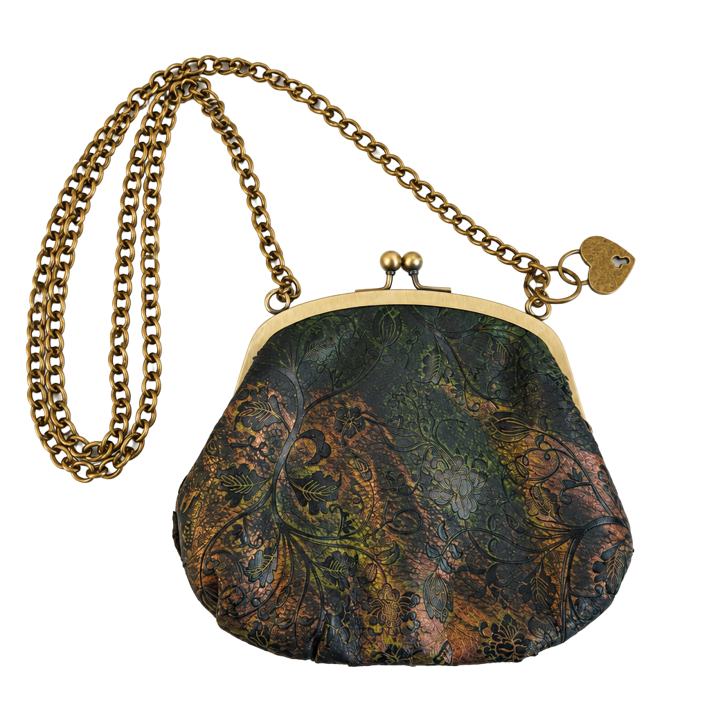 American Rag Cie Embossed Floral Kisslock Crossbody Bag Green 1