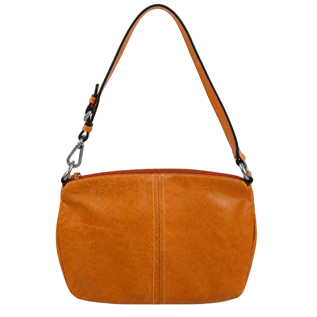 Orange Leather Shoulder Bag 1