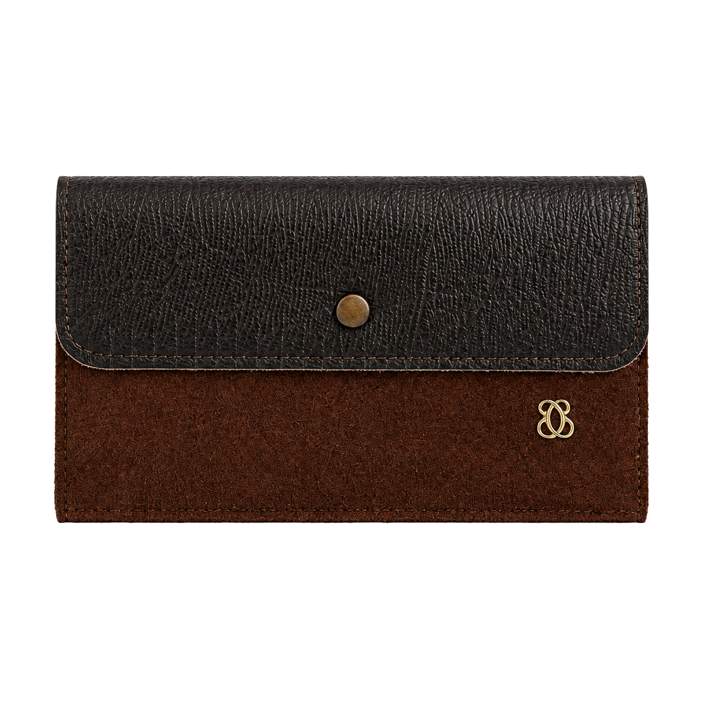 Vintage Brown Leather Checkbook Wallet Organizer 1