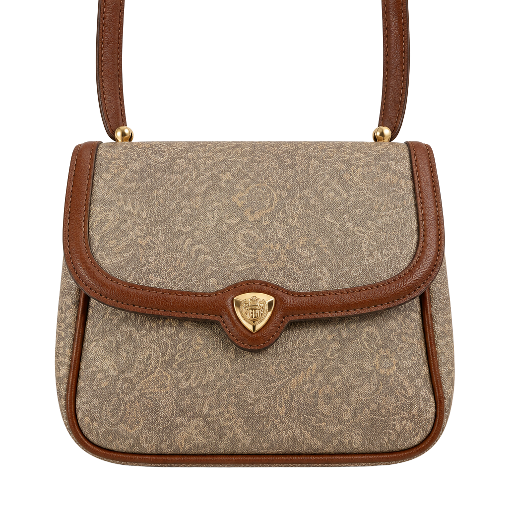 Liz Claiborne Vintage Brown Monogram Crossbody 1
