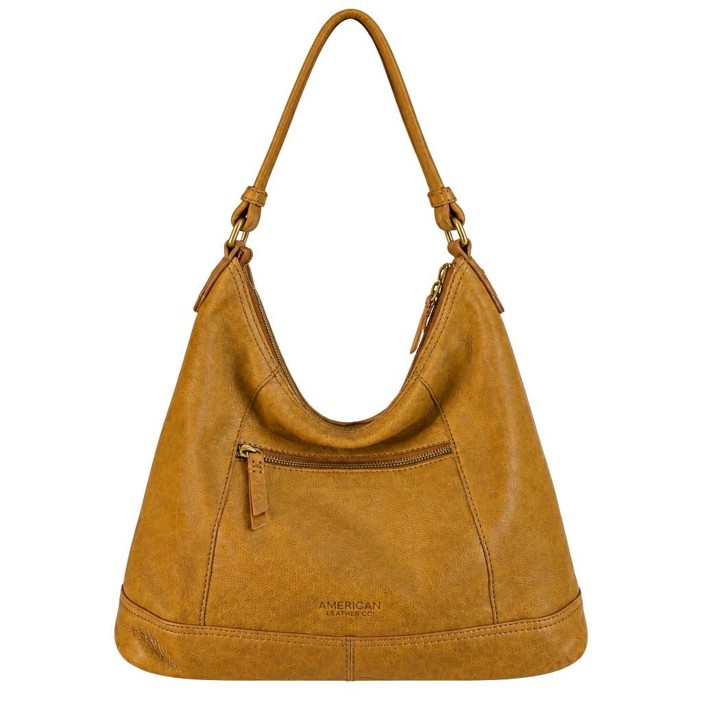 American Leather Co Tan Leather Hobo Shoulder Bag 1