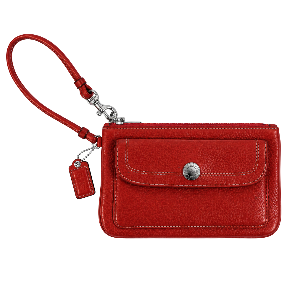 Coach Leather Wristlet Red 1