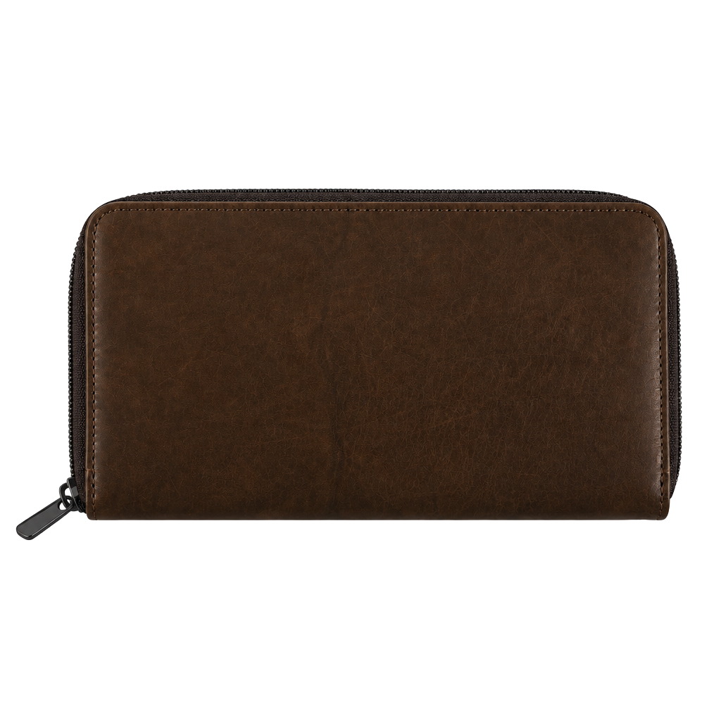 Brown Wilson Leather Zip Around Wallet 1
