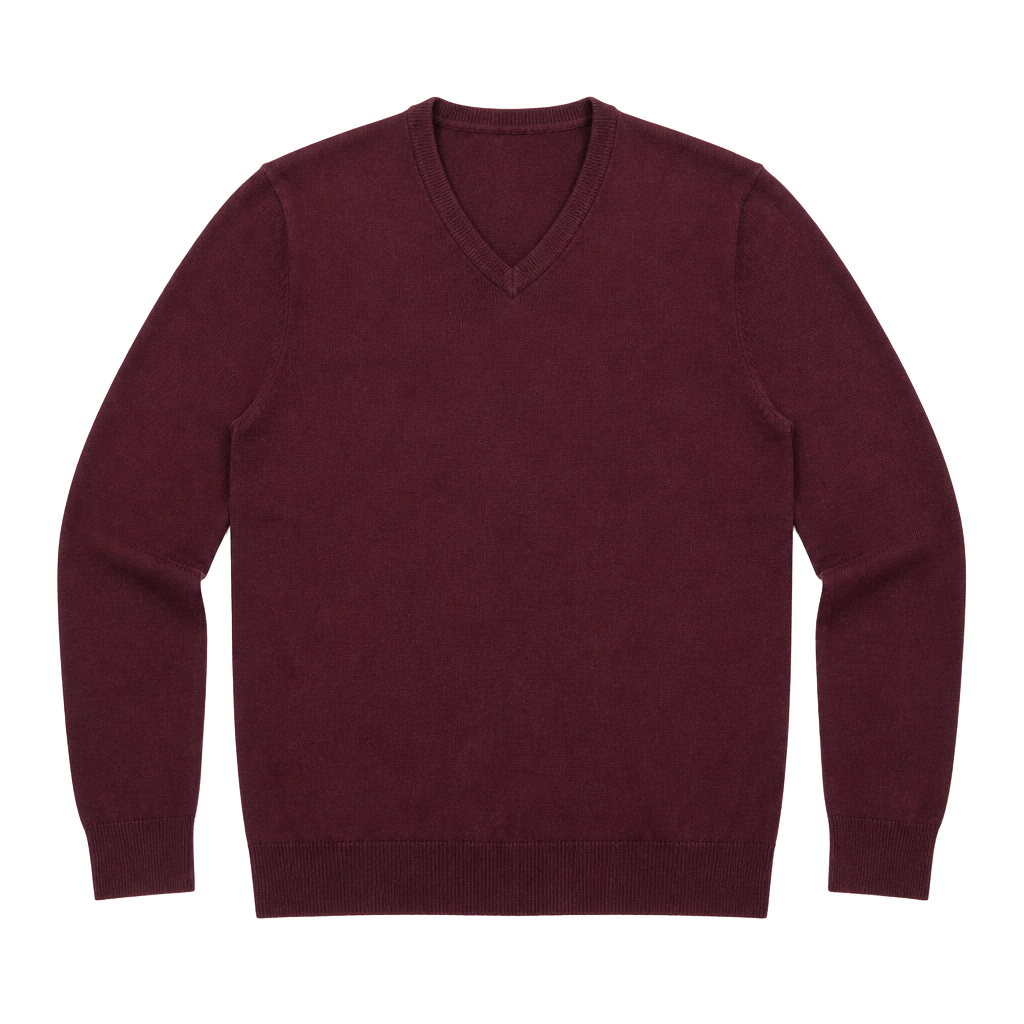 Alfani Burgundy V-Neck Sweater, Men's Size L - Classic Knitwear 1
