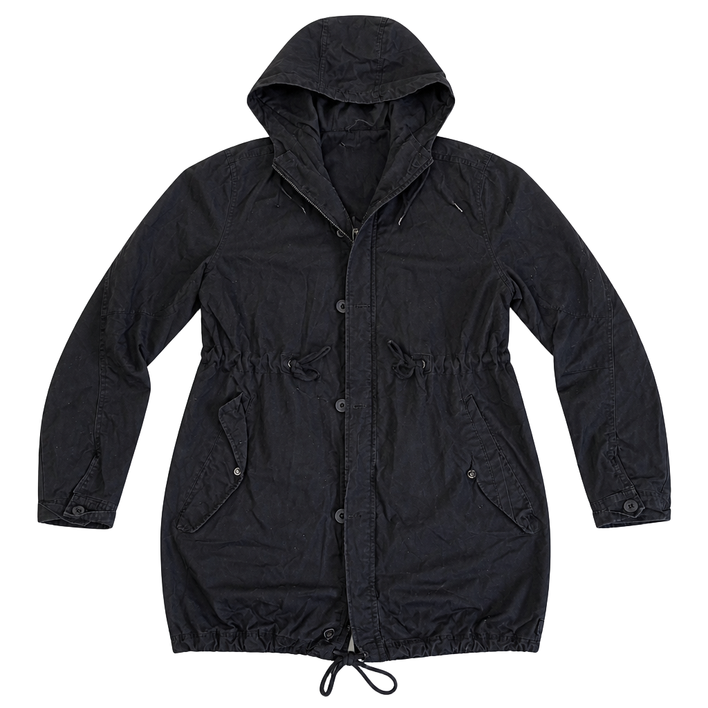 Cotton On Utility Supply Co. Black Parka Jacket with Hood, Size S 1