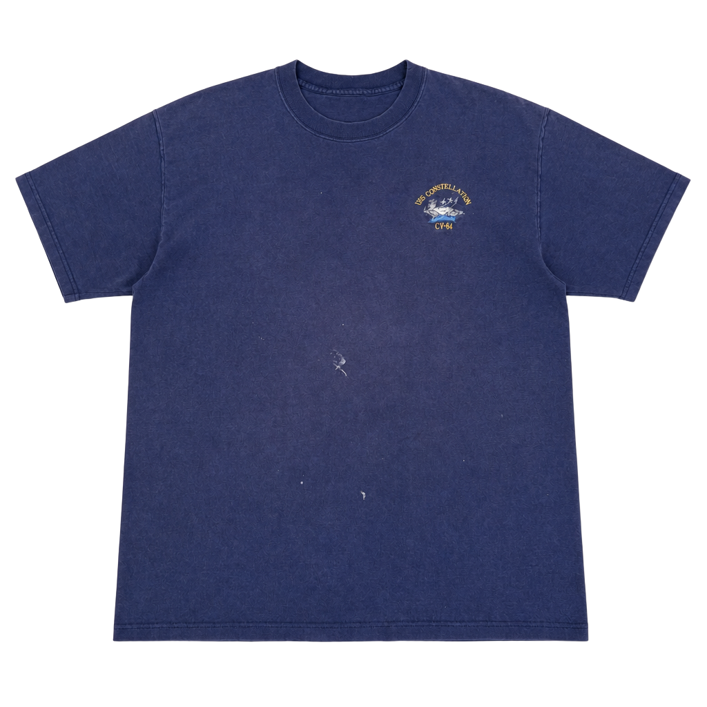 Vintage USS Constellation CV-64 Navy Blue Military T-Shirt - XL 1