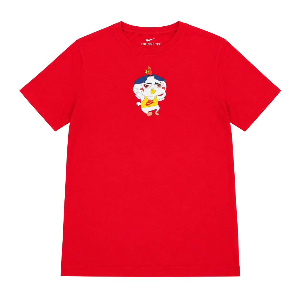 Nike Ramen Noodle Graphics Red Cotton T-Shirt Size L 1