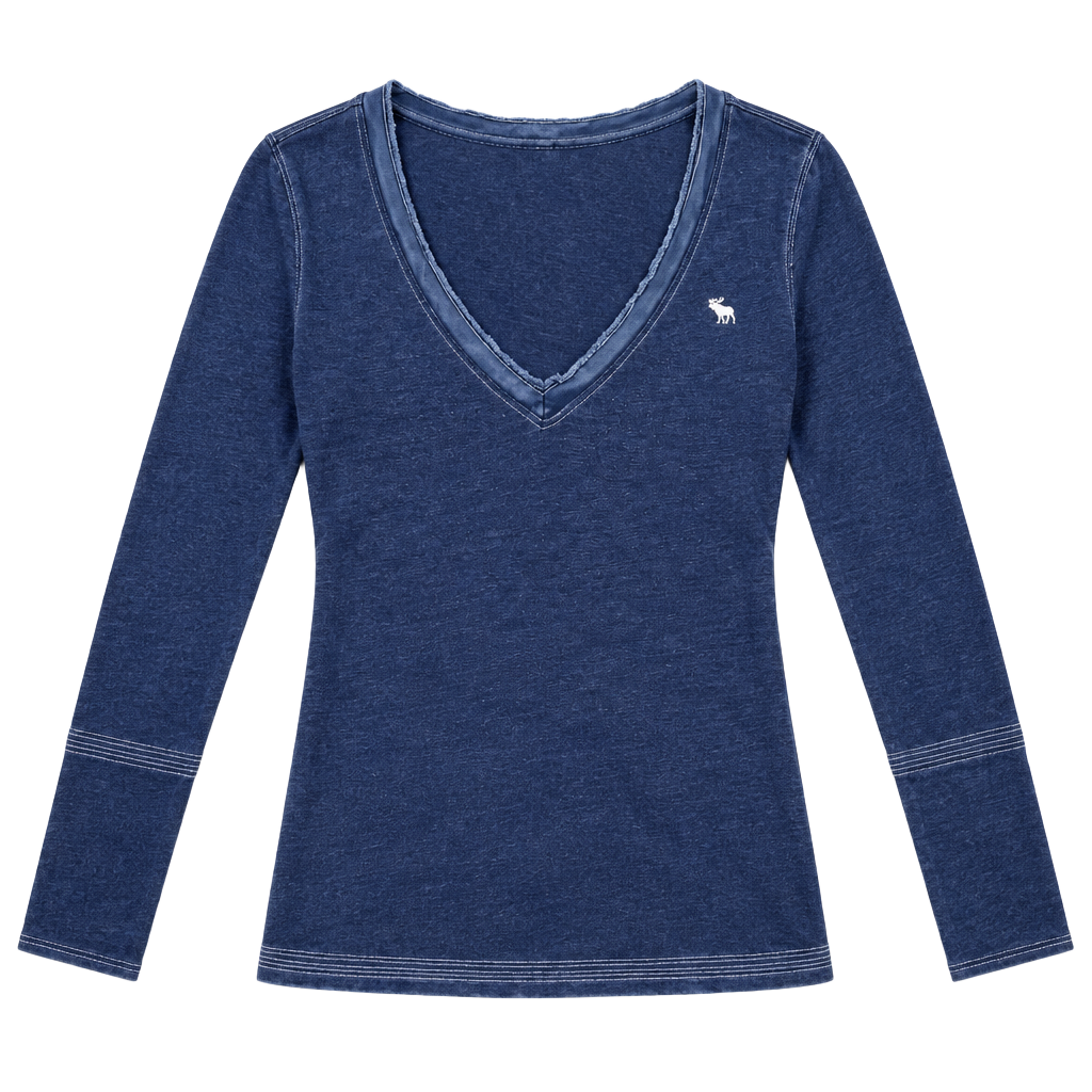 Vintage y2k abecrombie & fitch Bella Swan Blouse in navy blue 1