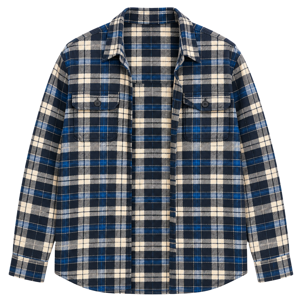 Orvis Flannel Shirt Size XL Blue Black Plaid Pockets 1
