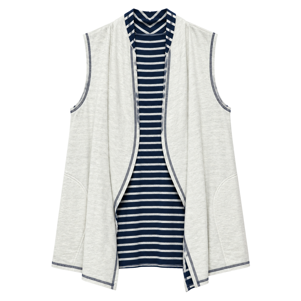 Matilda Jane Full Moon Reversible Vest Cream Navy 1