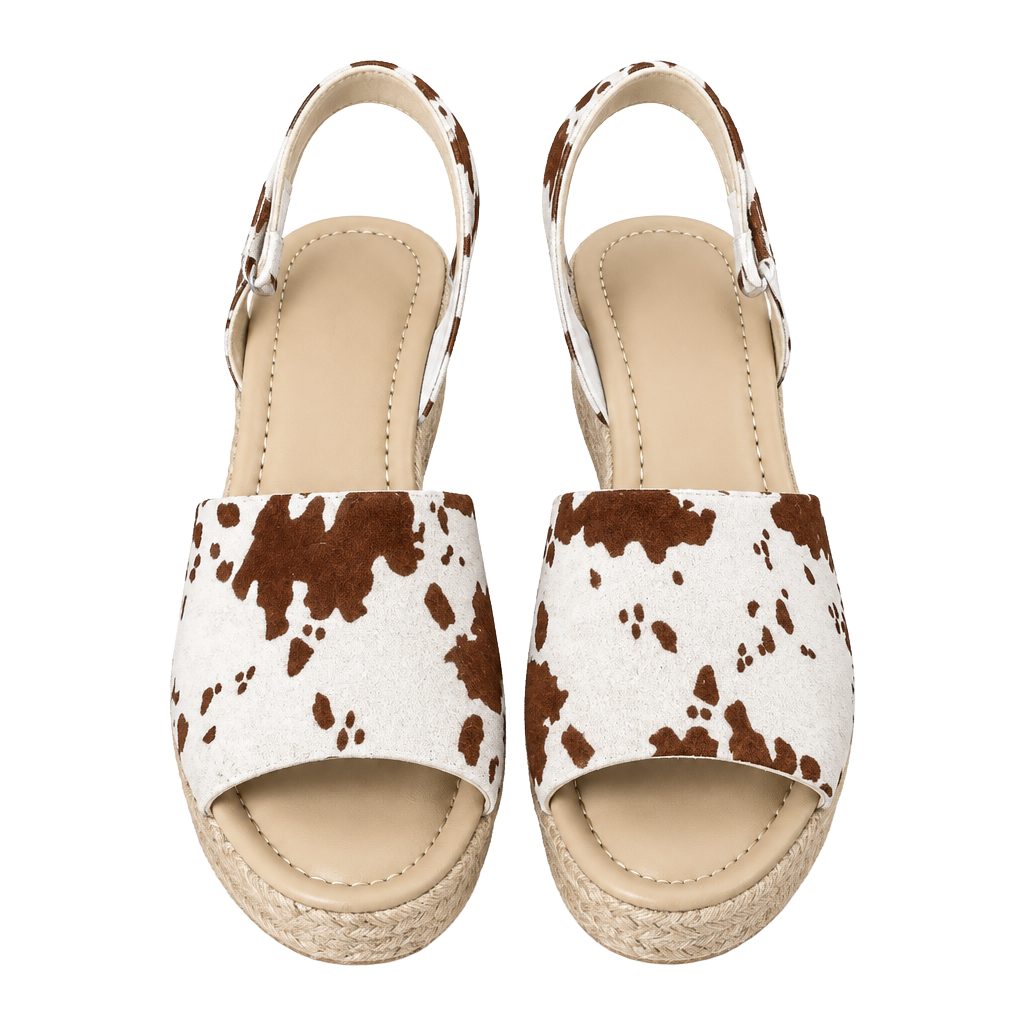 Pierre Dumas Espadrille Wedge Size 7 Cow Print 1