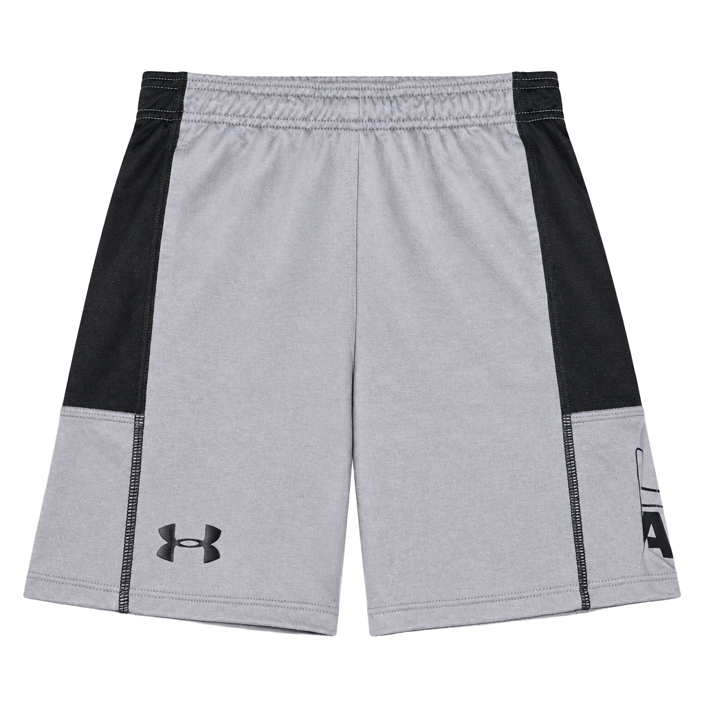 Under Armour Boys Athletic Shorts Size S Gray Black 1