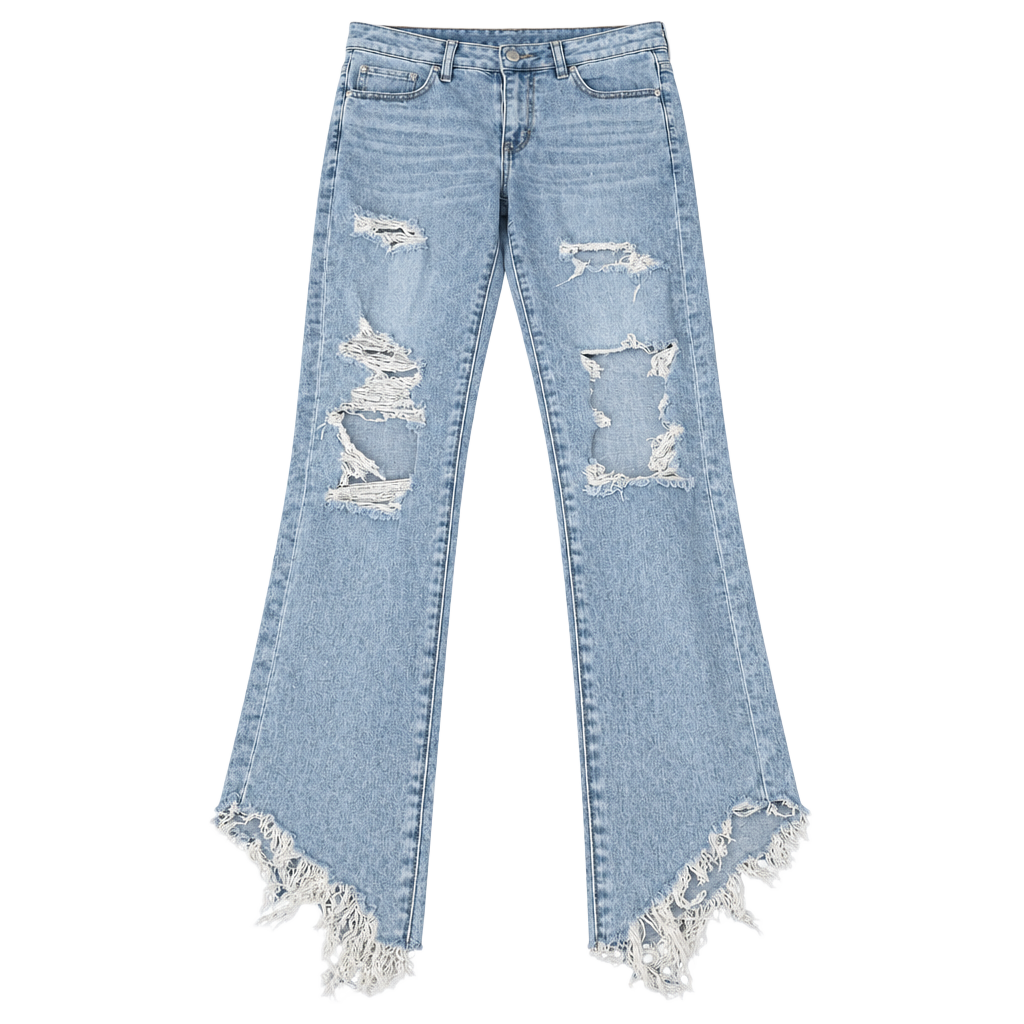 American Eagle Distressed Fringe Hem Jeans Size 8 long 1